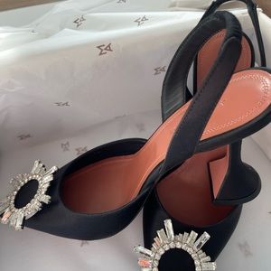 Amina muaddi begum black silk, size 36